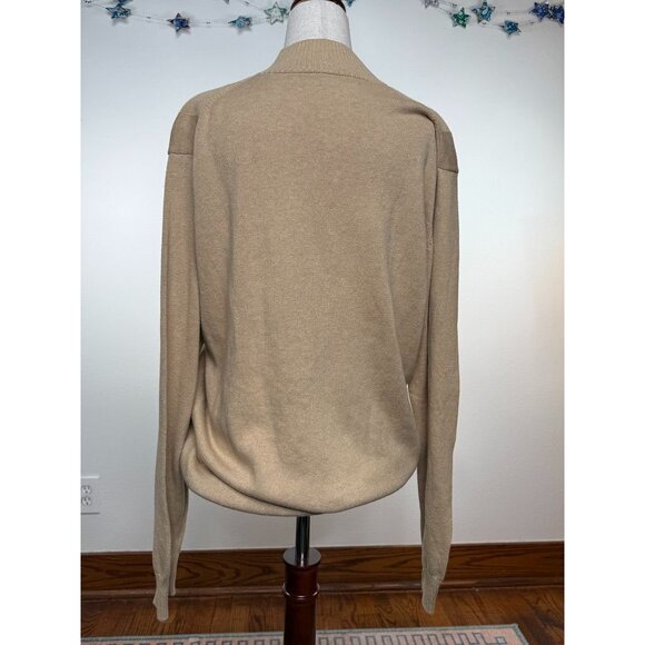 Perry Ellis Beige Cotton V-Neck Sweater Size M - Picture 4 of 6